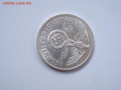 3 РЕЙХ, 5 RM 1938 "А", Гинденбург со свастикой, до 04.08 - 6