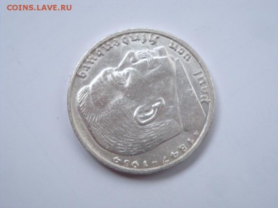3 РЕЙХ, 5 RM 1938 "А", Гинденбург со свастикой, до 04.08 - 4