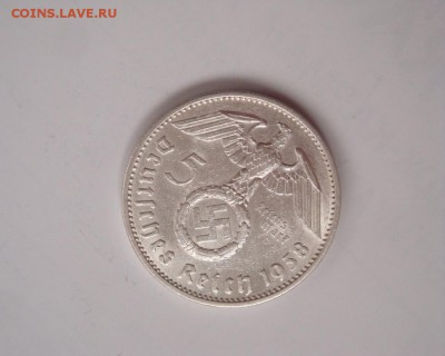 3 РЕЙХ, 5 RM 1938 "Е", Гинденбург (Редкий), до 04.08 - E4