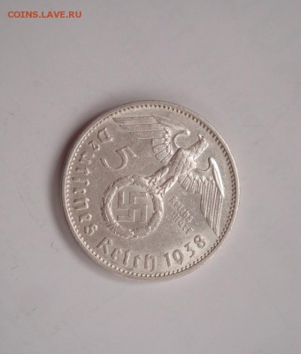3 РЕЙХ, 5 RM 1938 "Е", Гинденбург (Редкий), до 04.08 - E5