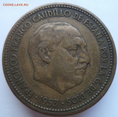 2,5 песеты 1953 г. Испания раскол до 3.08.19 в 22:00 МСК - 110123555 (1)