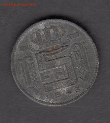 Бельгия 1943 5 франков с рубля до 03 08 - 13