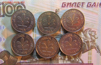 ГЕРМАНИЯ ФРГ 5 пфеннигов F.J.D-6 шт  1981-94 г.   до 06.08 - IMG_6378.JPG