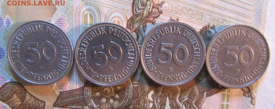 ГЕРМАНИЯ ФРГ 50 пфеннигов G.D -4 шт 1950-90гг   06.08 - IMG_6391.JPG