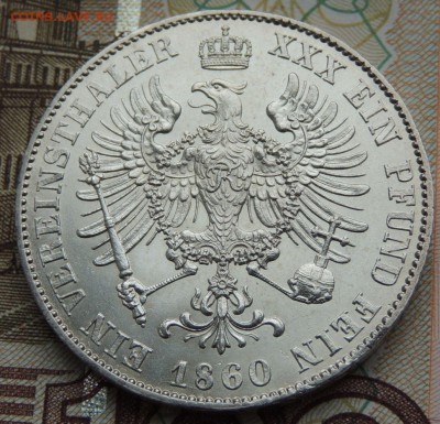 Пруссия 1 Талер 1860 г. "Фридрих Вильгельм IV" - DSCN9719.JPG