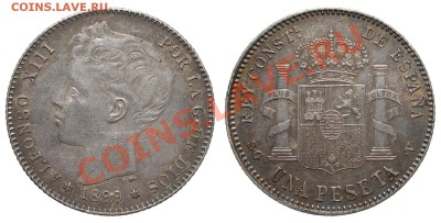 Иностранные монеты форумчан ( Серебро в патине и в Блеске ) - 1pta_1899_sgv