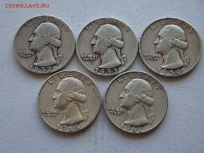 США. 25 центов 1952-53-54-61-64 г. 05.08.19. 22.00 мск. - DSC09128.JPG