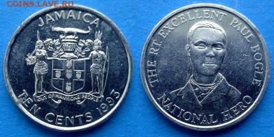 Ямайка - 10 центов 1993 года до 8.08 - Ямайка 10 центов 1993