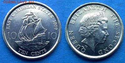 Восточные Карибы - 10 центов 2009 года до 8.08 - Восточные Карибы 10 центов 2009