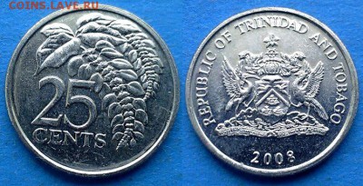 Тринидад и Тобаго - 25 центов 2008 года до 8.08 - Тринидад и Тобаго 25 центов 2008