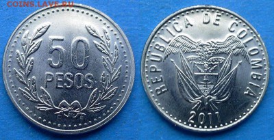 Колумбия - 50 песо 2011 года до 8.08 - Колумбия 50 песо 2011