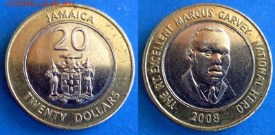 Ямайка - 20 долларов (Магнетик) 2008 года до 10.08 - Ямайка 20 долларов 2008