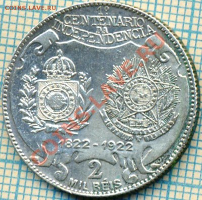 Бразилия,2мильрейс,1922,серебро,до14.07.2011г. 22.00 по Моск - 2000 Бразилия 1