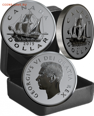 Монеты с Корабликами - 1 $ 19 Heritage of the Royal Canadian Mint - The Matthew - Silver Unc Box - 3