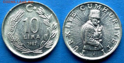 KM# 950.1) до 20.06 - Турция 10 лир 1982