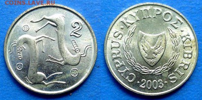 Кипр - 2 цента 2003 года до 11.08 - Кипр 2 цента 2003