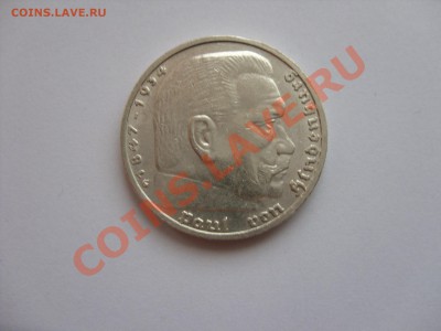В АРХИВ. 5 марок 1939 G. Германия. Самый редкий год и двор. - 5 марок 1939 G - 2