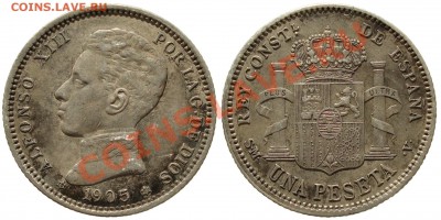 Иностранные монеты форумчан ( Серебро в патине и в Блеске ) - 1pta_1905_smv