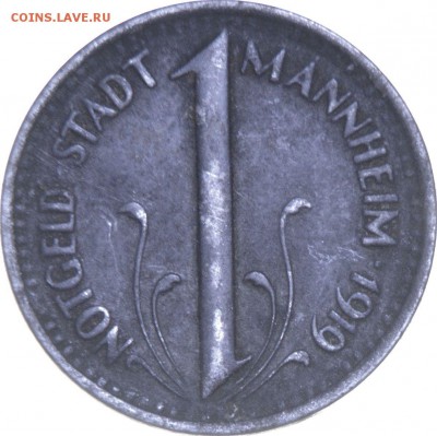 Нотгельд Маннхайм 10 пфеннигов 1919 до 11.08.19 22 мск - Германия, Маннхайм 10 пфеннигов 1919 1