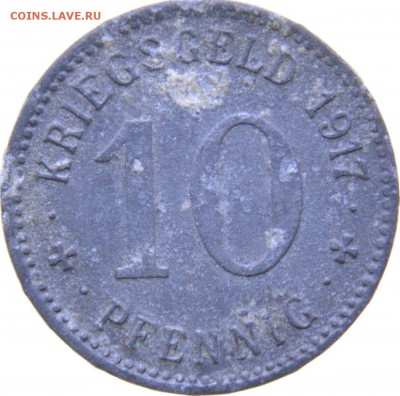 Нотгельд Менден 10 пфенниг 1917 до 11.08.19 22 мск - Менден 10 пфенниг