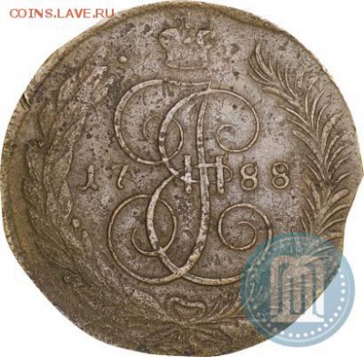 5 копеек 1788 ММ по сторонам от картуша. - мм2