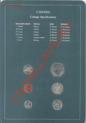Канада: монеты от 1859 до наших дней - продаю. - Набор-1984-2
