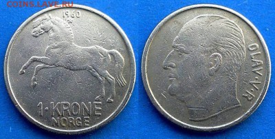 Норвегия - 1 крона 1960 года (Фауна) до 14.08 - Норвегия 1 крона 1960