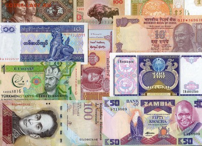 100 иностранных банкнот, все разные.  до 12.08. в 22:00 мск. - №____3