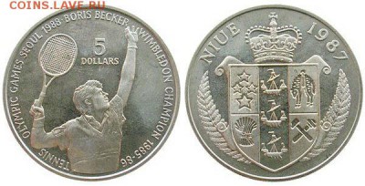 Ниуэ 5$ долларов 1987 Теннис Борис Беккер - krona_shajba_niue_5_dollarov_1987_tennis_boris_bekker