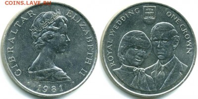 Гибралтар 1 крона 1981 Свадьба Принца Чарльза и Леди Дианы - krona_shajba_gibraltar_1_krona_1981_svadba_princa_charlza_i_ledi_diany