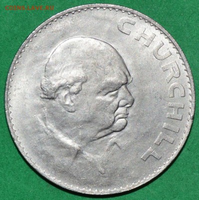 Великобритания 5 шиллингов, 1965 Черчиль - velikobritanija_1_krona_5_shillingov_1965_xf_uinston_cherchill_kapsula_k6