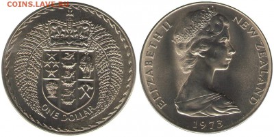 Новая Зеландия 1 доллар 1973 герб - нзеландия1доллар1973_enl