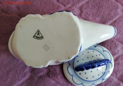 Сахарница (икорница) Гжель СССР до 15.08. в 22-00 - 5789109603