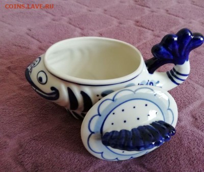 Сахарница (икорница) Гжель СССР до 15.08. в 22-00 - 5789109578