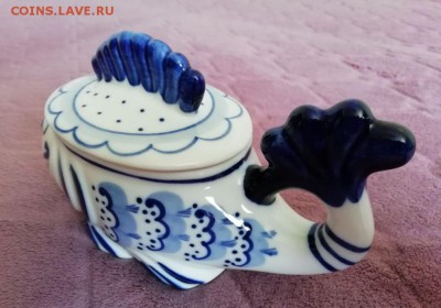 Сахарница (икорница) Гжель СССР до 15.08. в 22-00 - 5789109567