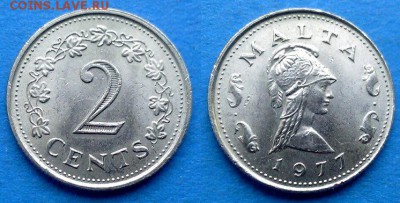 Мальта - 2 цента 1977 года до 16.08 - Мальта 2 цента 1977