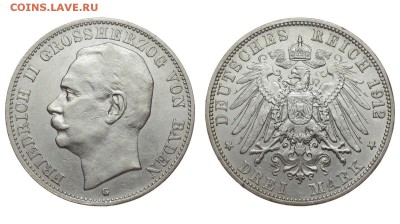 Баден. 3 марки 1912 г. G. Фридрих II. До 15.08.19. - DSH_1945.JPG