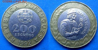 Португалия - 200 эскудо 1992 года (БИМ) до 20.08 - Португалия 200 эскудо 1992