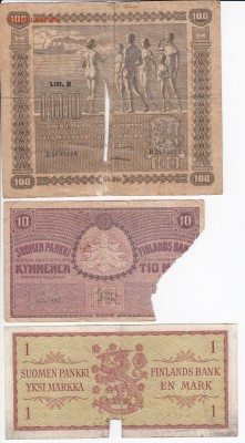 3 финские повреждённые банкноты 1918-63гг. до 22.08 в 22.00 - IMG_20190816_0016