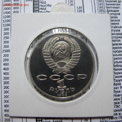 1 рубль 1986 года "Ломоносов". НОВОДЕЛ. Пруф. Холдер. - IMG_4420.JPG