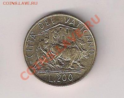 Ватикан 200 лир 1982 Иоанн Павел II  в UNC до 17.07 - ват200-1