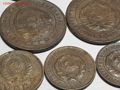 2-3-5 копеек.Чердачные.10 шт.1928-52г.Патина.до 26.08. 22-00 - двушки 013