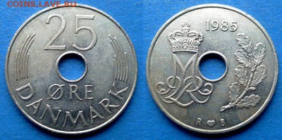 Дания - 25 эре 1985 года до 27.08 - Дания 25 эре, 1985