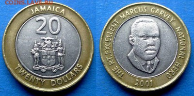 Ямайка - 20 долларов 2001 года (БИМ) до 27.08 - Ямайка 20 долларов, 2001