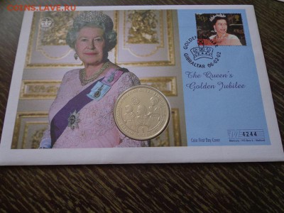 СЬЕРРА-ЛЕОНЕ - Зол. юбилей розовое платье конв. 30.08, 22.00 - Гибралтар и Сьерра-Леоне 1 д Золотой юбилей (розовое платье) конверт_1