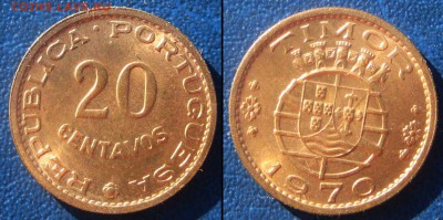 ТИМОР 20 сентаво 1970 г До 26-08 В 22-00 МСК - Тим 20 эск