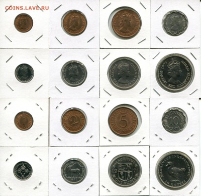 Маврикий подборка 1ц-10Р 1971 до 28.08.19 22-00 мск - Mauritius 1971 1c-10R