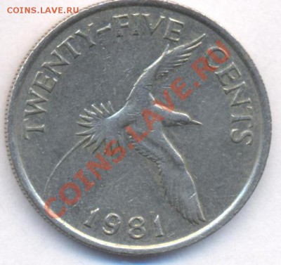 Бермудские о-ва 25 центов 1981 г. До 15.07.11 г. 21-00 МСК. - Бермуды 25.1