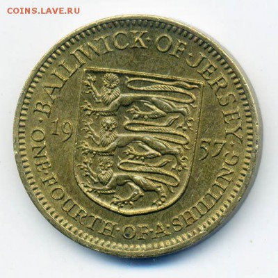 4 шиллинга 1957 - Джерси_четверть-шиллинга-1957_Р