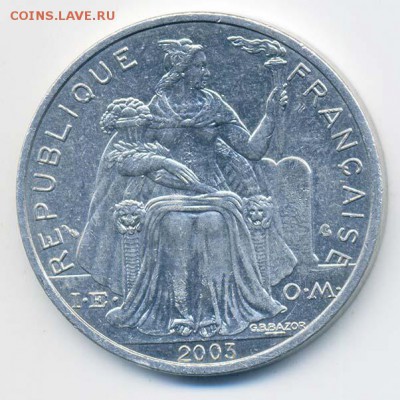 Новая Каледония 5 франков 2003 - Новая-Каледония_5франков-2003_А